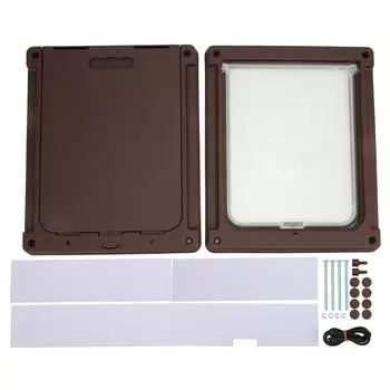 Пластиковая дверца для домашних животных с автоматическим замком для закрытия, водонепроницаемая внутренняя и внешняя дверца для кошек для внутреннего и наружного использования из дерева