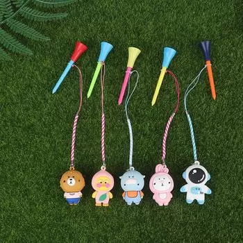 Пластиковая футболка для гольфа с веревкой и мультяшным рисунком, стойка для защиты от потери мяча