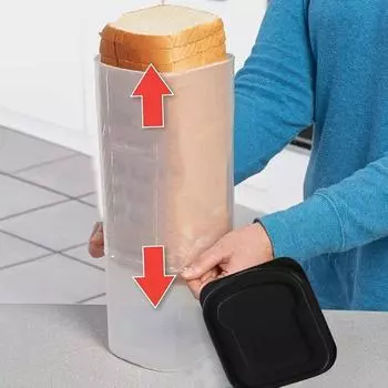 Пластиковая хлебница объемом 5,4 литра, контейнер для хлеба, держатель для сэндвичей, хлебопечка, для булочек, бубликов и буханок хлеба чёрный