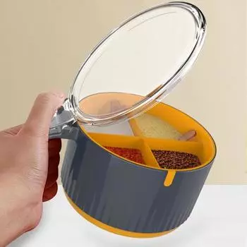 Пластиковая коробка для приправ с 4 сетками, встроенная прочная банка для соли, компактный кухонный органайзер на столешнице белый