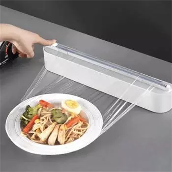 Пластиковая коробка для резки пищевой пленки, диспенсер для пищевой пленки из фольги с резаком для слайдов, бытовой органайзер для пластиковой пленки, кухонные принадлежности