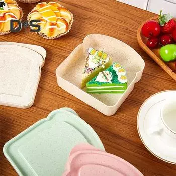 Пластиковая коробка для тостов, удобная для переноски, полезная сумка для переноски сэндвича с тостами для офисного работника светло-зеленый