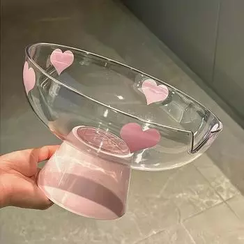 Пластиковая корзина для сушки фруктов и овощей в форме сердца, кухонный дуршлаг, дуршлаг для промывания и хранения продуктов 1 Piece - Pink Heart