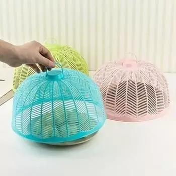 Пластиковая крышка стола, круглая противомоскитная кухонная утварь, кухонные принадлежности, сетчатые чехлы для блюд для пикника B зелёный