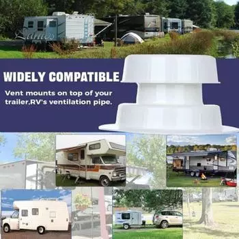 Пластиковая крышка вентиляционного отверстия для сантехники автофургона, сменная крышка вентиляционного отверстия для крыши автофургона, прицепа, автодома, труба 1–2 3/8 дюйма серый