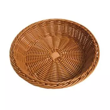 Пластиковая кухонная корзина для хранения, имитация плетеной коробки для организации подарков, поднос для хлеба и фруктов Round-M