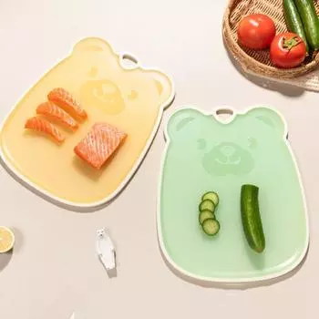 Пластиковая кухонная разделочная доска, нескользящая разделочная доска для овощей, кухонная утварь, разделочный блок для кухни зелёный