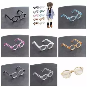 Пластиковая кукла Мини-очки Миниатюрные кукольные очки Милые круглые очки Кукольное украшение G