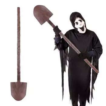 Пластиковая лопата для Хэллоуина, легкая съемная лопата, быстрая сборка, имитация ржавой лопаты, реквизит для косплея на вечеринку в честь Хэллоуина коричневый