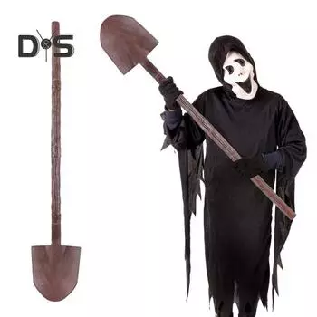 Пластиковая лопата для Хэллоуина, легкая съемная лопата, быстрая сборка, имитация ржавой лопаты, реквизит для косплея на вечеринку в честь Хэллоуина коричневый