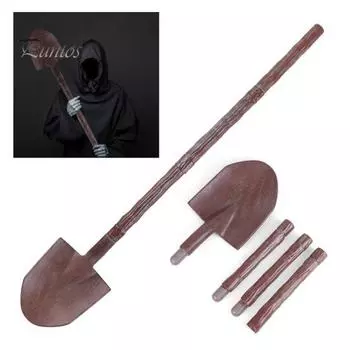 Пластиковая лопата для Хэллоуина, легкая съемная лопата, быстрая сборка, имитация ржавой лопаты, реквизит для косплея на вечеринку в честь Хэллоуина коричневый