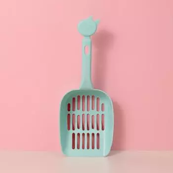 Пластиковая лопатка для кошачьего туалета, сетчатая, утолщенная, артефакт для уборки фекалий, прочная и не деформирующаяся, разные цвета на выбор, товары для уборки за домашними животными 25*9.5cm лазурь