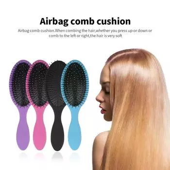 Пластиковая массажная щетка для волос с подушкой для распутывания волос, нейлоновая щетина против узелков, овальная расческа для придания объема, расческа для укладки волос, ультрамягкие щетки для волос розовый