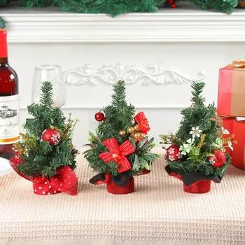 Пластиковая мини искусственная рождественская елка фестиваль рождественская сосна маленькая рождественская елка сувениры для вечеринки Style 3