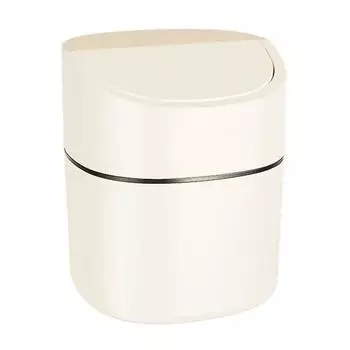 Пластиковая мини-корзина для мусора, пластиковая кремово-белая, легко моется, простая в использовании, мини-корзина для мусора на столешнице