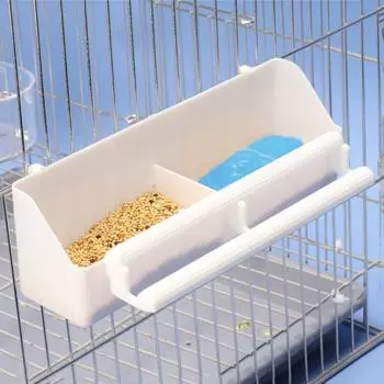 Пластиковая миска для воды для птиц, подвесная миска для кормления попугаев, корелл, волнистых попугайчиков белый