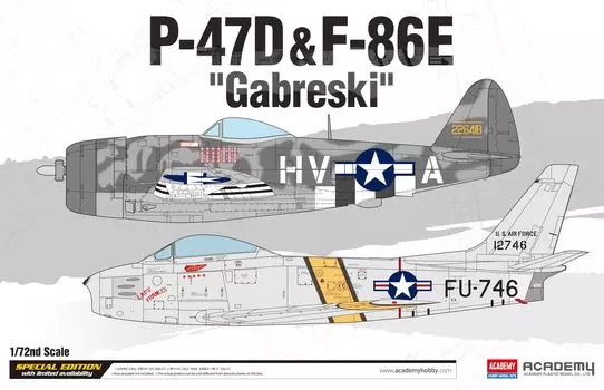 Пластиковая модель Академии Габрески 12530 1/72 P-47D и F-86E