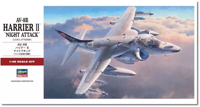 Пластиковая модель американского истребителя Harrier II Night Attack от Hasegawa PT34 1/48 AV-8B