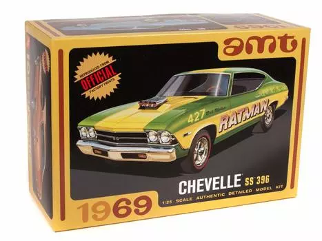 Пластиковая модель AMT 1969 Chevy Chevelle SS 396 AMT1138, цвет литья 1/25