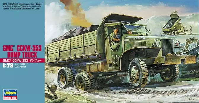 Пластиковая модель армейского самосвала Hasegawa MT22 1/72 США. ГМЦ