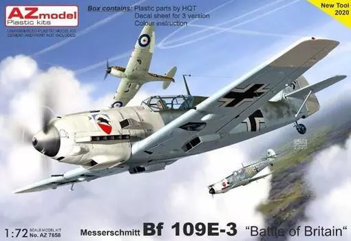 Пластиковая модель AZM7658 1/72 Bf109E-3 Люфтваффе Мессершмитт Битва за Британию