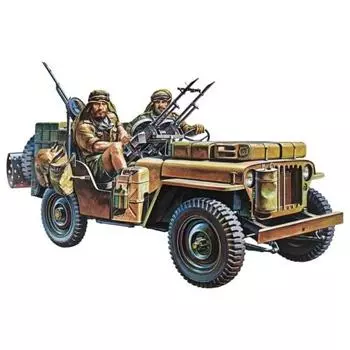 Пластиковая модель британского армейского джипа SAS TAMIYA 1/35 Military Miniature Series No.33 35033