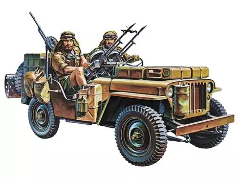 Пластиковая модель британского армейского джипа SAS TAMIYA Military Miniature Series 35033 1/35 № 33