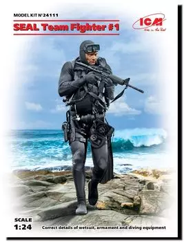 Пластиковая модель члена американских сил специального назначения ICM ICM 24111 1/24 SEAL. №1