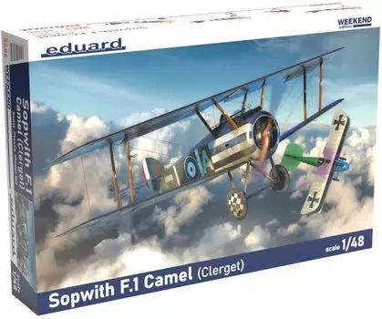 Пластиковая модель двигателя Sopwith Camel Clerge Royal Air Force EDU8486 1/48 F.1