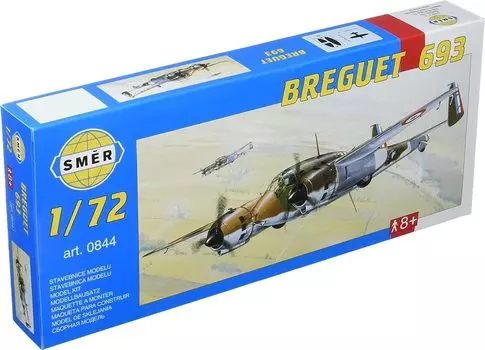 Пластиковая модель французского бомбардировщика Breguet Semer SME72844 1/72 Bre.693 двухмоторный