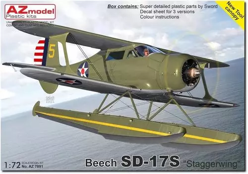 Пластиковая модель гидросамолета Beach Stagger Wing AZM7891 1/72 SD-17S (Самолет)