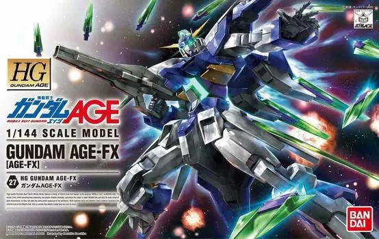 Пластиковая модель HG Mobile Suit Gundam AGE Gundam в масштабе AGE-FX 1/144 с цветовой кодировкой
