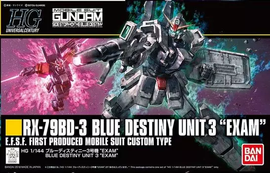 Пластиковая модель HGUC Blue Destiny Unit 3 из Suit Gundam Gaiden THE BLUE 1/144 «ЭКЗАМЕН» «Mobile DESTINY»