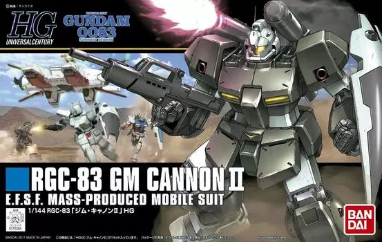 Пластиковая модель HGUC Mobile Suit Gundam 0083 STARDUST MEMORY Jim Cannon II RGC-83 1/144 с цветовой кодировкой серый