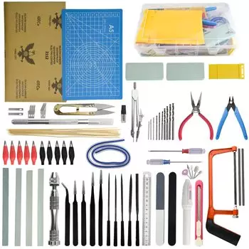 Пластиковая модель инструмента WMYCONGCONG, 81 предмет, вводный инструмент, пластиковая модель для модели, тонкий нож, прецизионный сменный ящик для хранения, входящий в комплект,