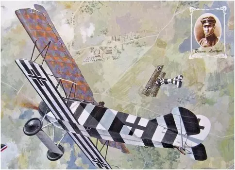 Пластиковая модель истребителя Fokker немецких ВВС времен Первой мировой войны от Roden RE48415 1/48 D.7