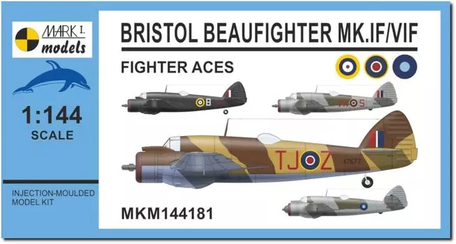 Пластиковая модель истребителя Mark 1 Bristol Beaufighter Fighter Aces MKM144181 1/144 Mk.IF/VIF (Самолет)