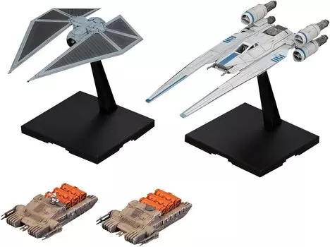 Пластиковая модель истребителя Tie Striker из вселенной BANDAI SPIRITS Star Wars в наборе 1/144 U-Wing с цветовой кодировкой (Новая версия)