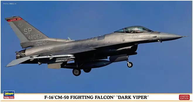 Пластиковая модель истребителя ВВС США «Fighting Falcon Dark Viper» от Hasegawa 07522 1/48 F-16CM-50