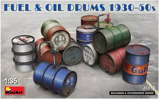 Пластиковая модель Miniart Fuel Oil Drum Set MA35613 1/35 и 1930-50-е гг.