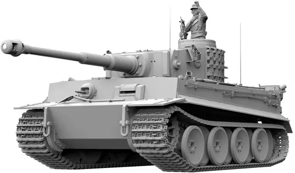 Пластиковая модель немецкого армейского танка TAKOM Tiger 1 раннего типа 1/16 TKOAHHQ-003