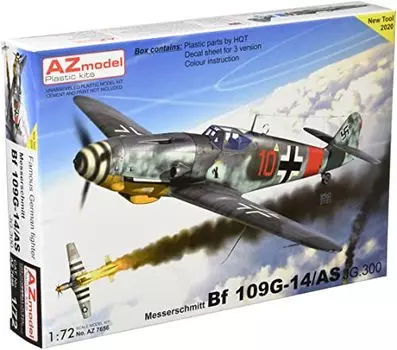Пластиковая модель немецкого ВВС Messerschmitt Bf109G-14/AS JG.300 AZM7656 в масштабе 1/72