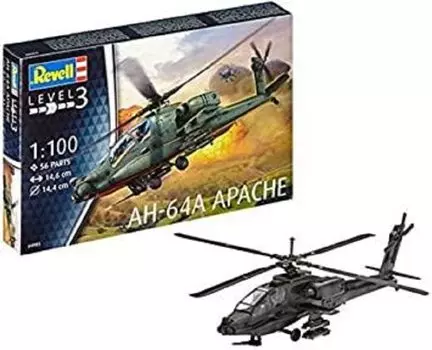 Пластиковая модель немецкого вертолета Apache армии США 04985 1/100 AH-64A