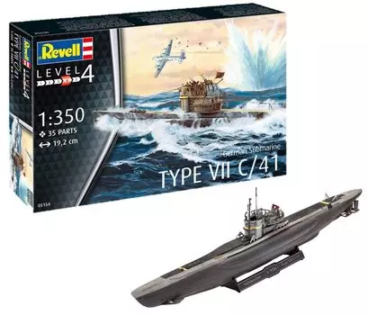 Пластиковая модель немецкой подводной лодки Revell Type 7 05154 1/350 C/41