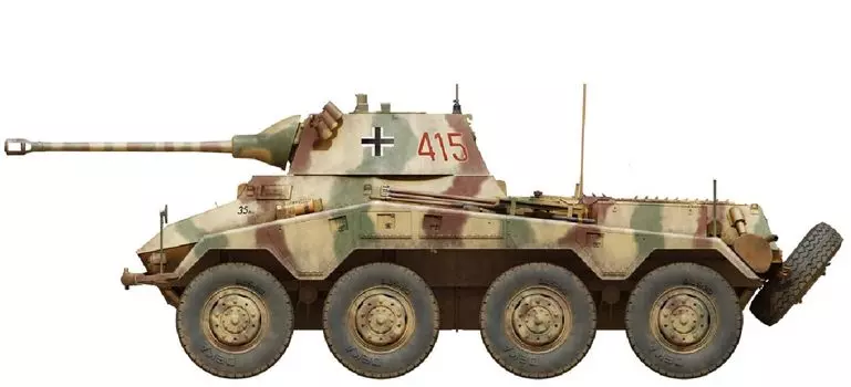 Пластиковая модель немецкой тяжелой бронетехники Miniart Pu-ma MA35419 1/35 WW.II 8-колесная Sd.Kfz.234/2 серый