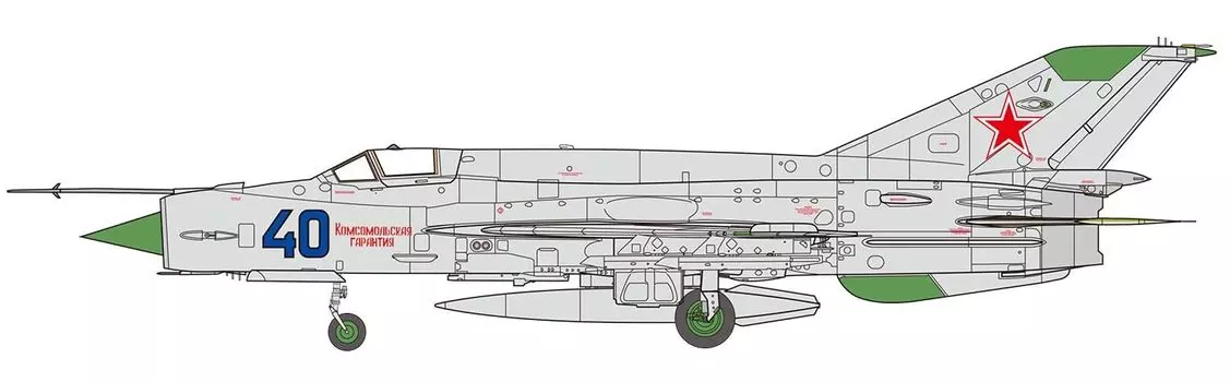 Пластиковая модель PLATZ bis Fishbed L Blue 40 1/48 МиГ-21 АЕ-39 (Самолет)
