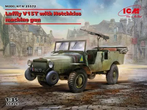 Пластиковая модель пулемета французской армии ICM Lafley V15T 35572 1/35 с Hotchkiss