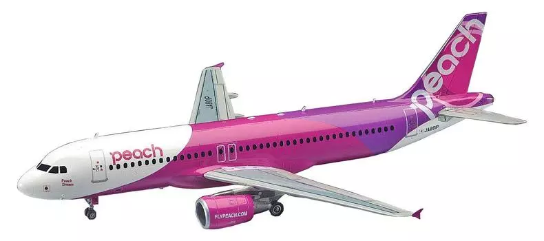 Пластиковая модель самолета Airbus A320 от Hasegawa Peach Aviation 41 1/200