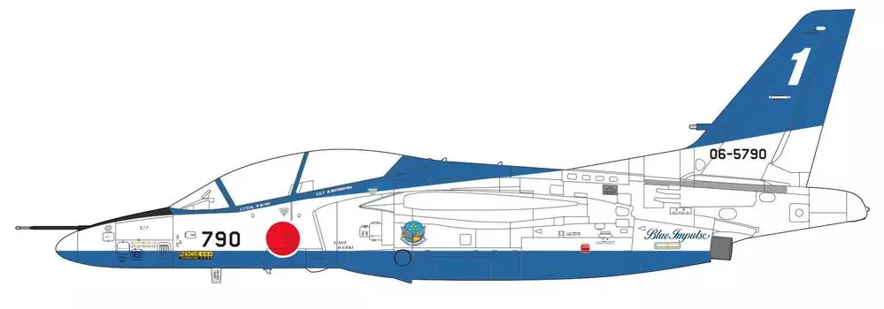 Пластиковая модель самолета Kawasaki Blue Impulse 2024 года производства ВВС Хасегава 07540 1/48 Самооборона T-4 (Самолет)