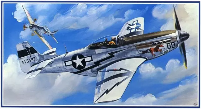 Пластиковая модель самолета Micro Ace Great War Aircraft Series ВМС США North American Mustang 1/48 № 10 P-51D